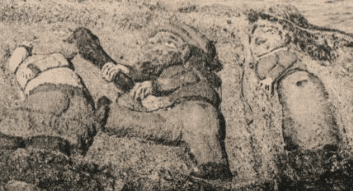La scène du Chinois, granite sculpté de l'Abbé Fouré