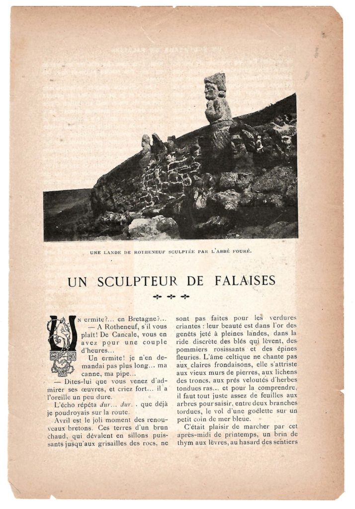 Revue moderne, Une sculpteur de falaises, par G. Montignac