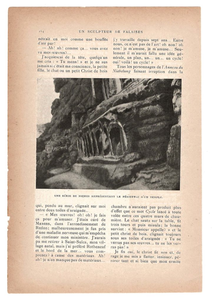 Revue moderne, Une sculpteur de falaises, par G. Montignac